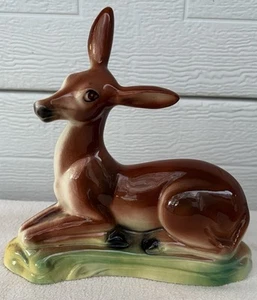 Vtg MCM Stewart B. McCulloch DEER FIGURINE CALIFORNIA POTTERY 6" Hand Painted - Picture 1 of 10