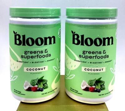2x Bloom Greens & Superfoods Polvo Sabor COCO 5,4 OZ-25 porciones. x2 Foto 1 de 4