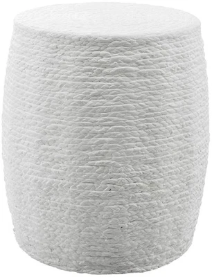 Uttermost 25188 Resort 16"W Framed Rope Accent Stool - White - Image 1 of 2