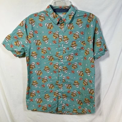Retrofit Brand Men's Small Button Shirt Skull Flowers AOP Hunter S. Thompson S - Image 1 of 4