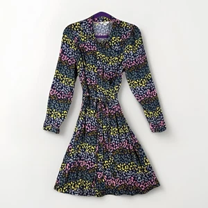Boden Shirt Dress Womens Size 10 Animal Print Midi Pockets Retro Boho - Picture 1 of 9