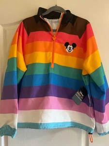 Neu Mickey Mouse 3/4-Reißverschluss Pullover Jacke Erwachsene Disney Pride Collection Medium - Bild 1 von 4