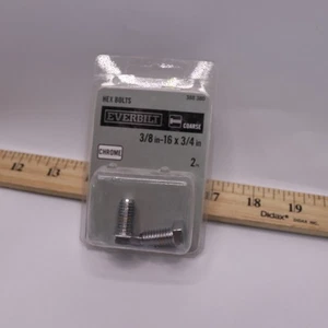 (2-Pk) Everbilt Hex Bolt Chrome 3/8"-16 x 3/4" - Picture 1 of 4