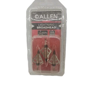 Allen Lightning Broadhead 3 lame 100 grani arco caccia frecce punte quantità 3 - Foto 1 di 3
