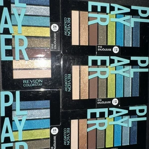 5 PACK REVLON LOOKS BOOK PALETTE 910 PLAYER Eyeshadow Colorstay  Blues Browns - Picture 1 of 7