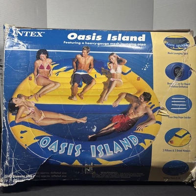 2004 Intex 5 Person Oasis Island Pool Lake Water Float w/ ladder New Open Box - Image 1 of 4