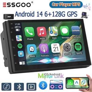 6+128G DAB+ Kamera 7" Doppel 2 Din Autoradio 4G Bluetooth Carpaly USB Android 14 - Bild 1 von 11