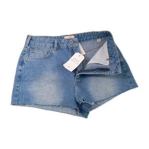 Jack Wills Denim Ice Blue Finchley High Waisted Shorts UK 10 NEW - Picture 1 of 8