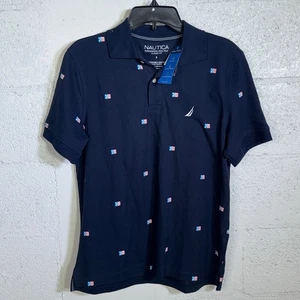 Nautica Men's Classic-Fit Icon-Print Performance Deck Polo Shirt, Navy small $70 - Picture 1 of 7