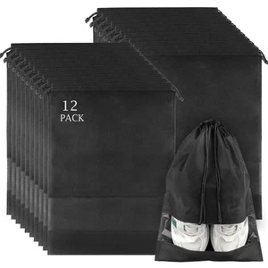 12 Pack Large Shoe Bags for Packing with Clear Window, Dustproof Drawstring T... - Picture 1 of 7