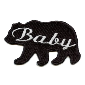Baby Bear Patch Family Silhouette Embroidered Iron On - Picture 1 of 2