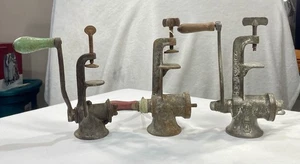 Vintage Meat Grinder Bundle Keystone No 5 and Others As Is - Picture 1 of 16
