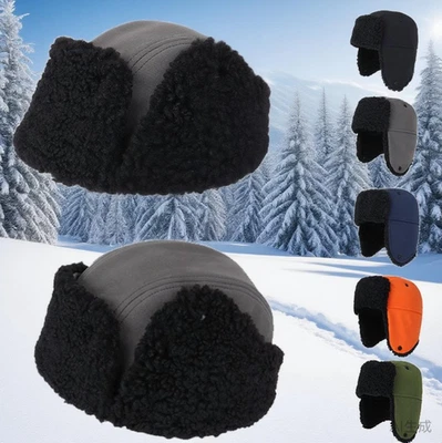 Mens Winter Ear Flap Hat Fur Aviator Thermal Warm Snow Ski Cap for Cold Weather - Image 1 of 4