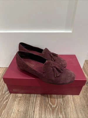 Mocasines Munro Para Mujer Talla 8M Tallie Borla Borgoña Gamuza Sin Cordones Zapatos Informales Foto 1 de 4