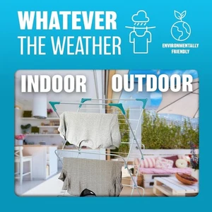 INDOOR CLOTHES RADIATOR DRYING KIT & 3 TIER AIRER LAUNDRY RACK DRYER RAIL WINTER - Picture 1 of 7