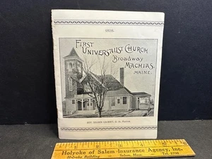 1898 ERSTE UNIVERSALISTISCHE KIRCHE BROADWAY MACHIAS, ME, Broschüre Neue Kirche - Bild 1 von 6