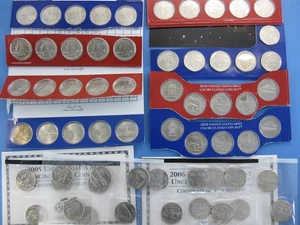 2005 thru 2010 Satin Finish State Quarter Uncirculated 62 coin Set - Picture 1 of 8
