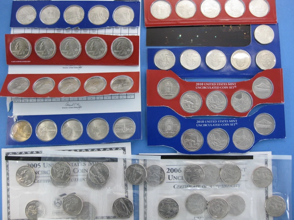 2005 thru 2010 Satin Finish State Quarter Uncirculated 62 coin Set - Image 1 of 4