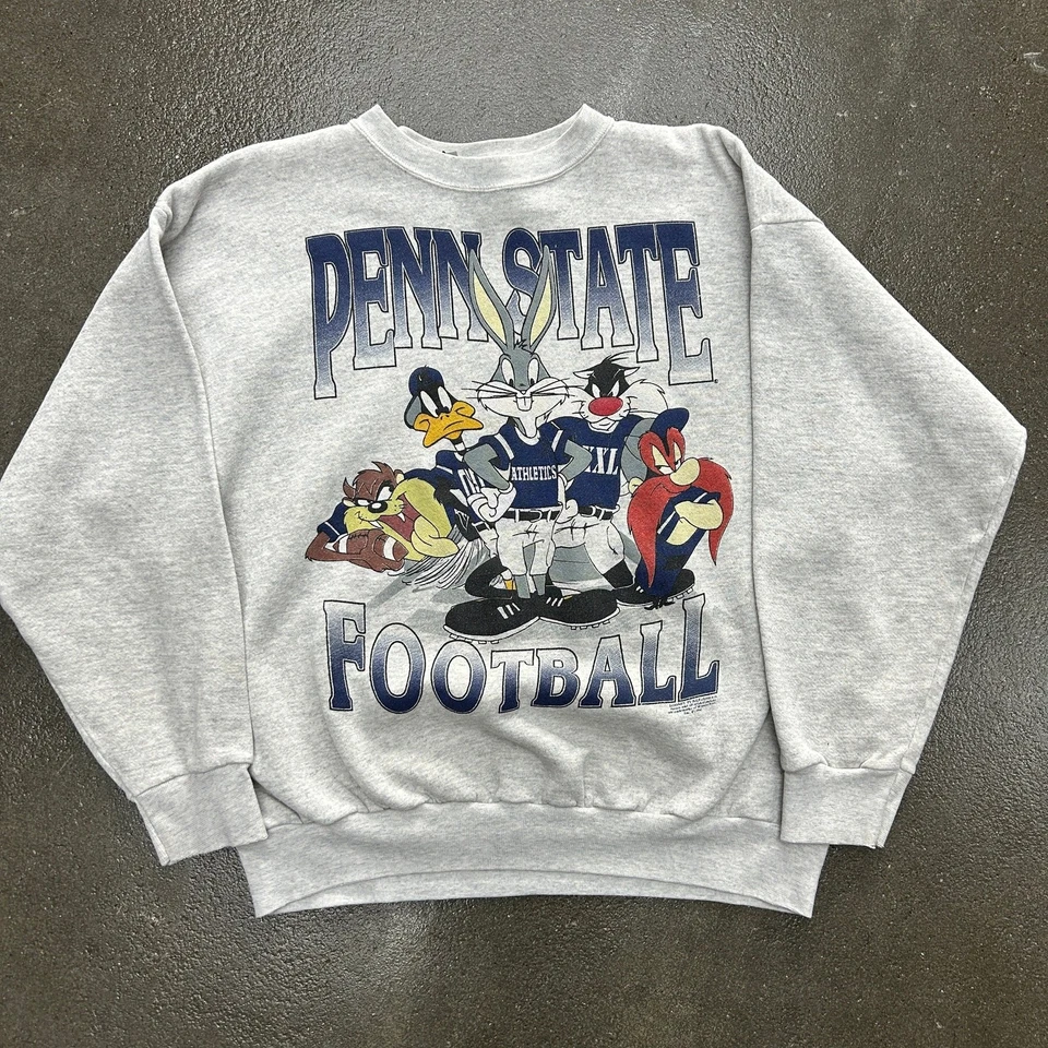 Vintage 1994 Looney Tunes Tultex Penn State Football Sweatshirt - Image 1 of 1