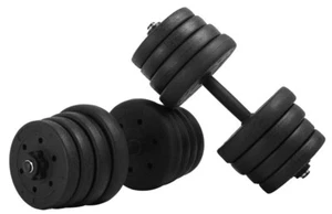 66 LB Weight Dumbbell Set Adjustable Cap Gym Home Barbell Plates Body Workout - Picture 1 of 7