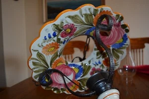 Vintage Ceiling Light Shade Ceramic Hand Painted Beautiful Bohemian Unique glass - Picture 1 of 6