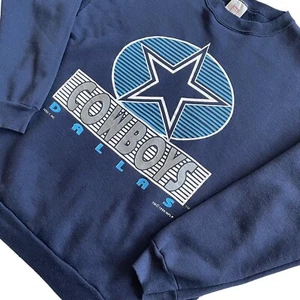 Vintage 90s Dallas Cowboys 1990 Logo 7 Graphic Print Sweatshirt-XL - Picture 1 of 6