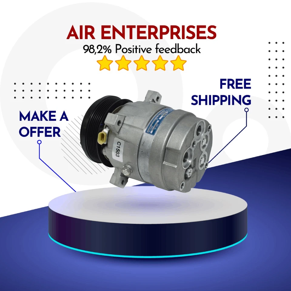 Compressor A/C Fit Oldsmobile Cutlass Ciera 1989 Oldsmobile Cutlass Cruiser 1989 - Image 1 of 1