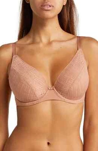 Chantelle L97805 Mocha Mousse Everyday Graphique Underwire Plunge Bra Size 34D - Picture 1 of 6