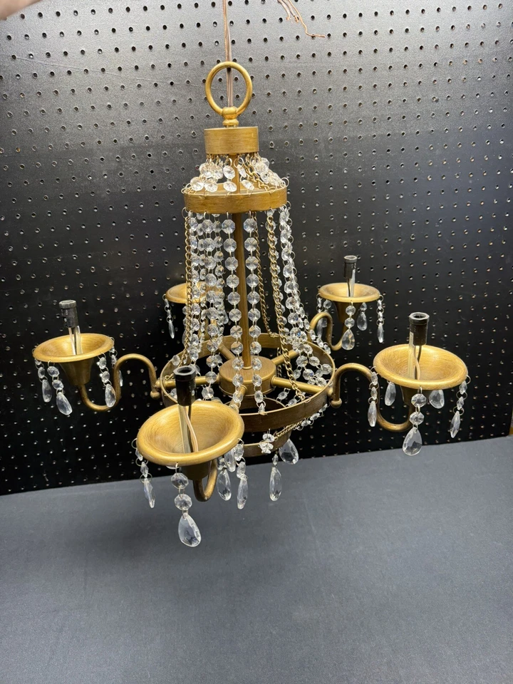 Candelabro de cristal espanhol vintage Petite Elegance 5 leves - Imagem 1 de 4