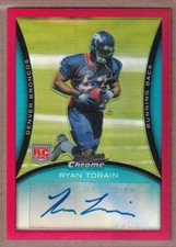 2008 Bowman Chrome Autographs Red Refractors #BC79 Ryan Torain RC AUTO 1/5