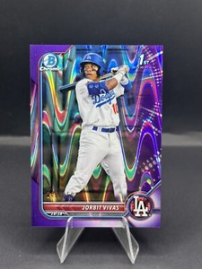 Jorbit Vivas 2022 Bowman Chrome Purple RayWave Refractor BCP-24 /250 Dodgers 1st