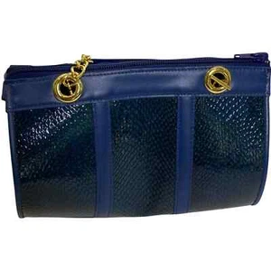 Lachs kanadisches Leder Damen Schultertasche blau klein Vintage Geldbörse Reißverschluss - Bild 1 von 5
