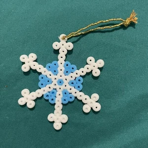Handmade Christmas Decor / Tag / Ornament Hama Beads Snowflake 1 2.5inch - Bild 1 von 1