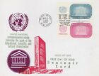 UN #33/34 UNESCO 1955 - Sanders maxicard - Maroon