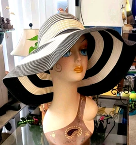 Callanan Resort Fashion Model Hat Straw Sun Floppy Wide Brim European Women's - Picture 1 of 7