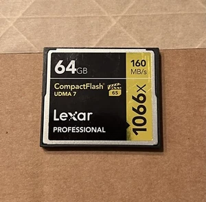 One (1) Lexar Pro 64GB 1066X UDMA 7 Compact Flash [CF] Memory Card - Picture 1 of 1