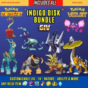 Pokémon Scarlet and Violet ⭐️ INDIGO DISK EXCLUSIVES ⭐️ BUNDLE OF 8 ⭐️ 6IV ⭐️ - Picture 1 of 2