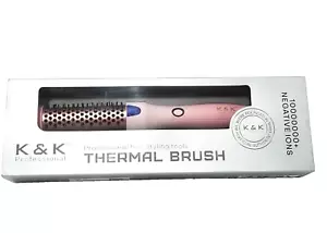 K&K Professional Thermal Hot Brush Ceramic Ionic 1" Hair Styling Tool Pink New - Picture 1 of 8