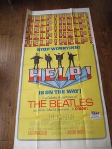 ORIGINAL 60s MASSIVE 3 SHEET BEATLES HELP FILM POSTER 2M X 1M Great provenance - Picture 1 of 1