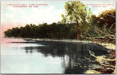 A Beautiful Spot Lake Kampeska Watertown South Dakota SD Forest Trees Postcard - Image 1 of 2