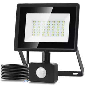 FARO LED CON SENSORE DI MOVIMENTO 30W SMD NATURALE DA ESTERNO - Foto 1 di 5