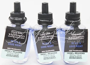 x3 Bath & Body Works Wallflower Plug In Bombilla Recarga Para Todas Una Buena Noche Azul - Imagen 1 de 1