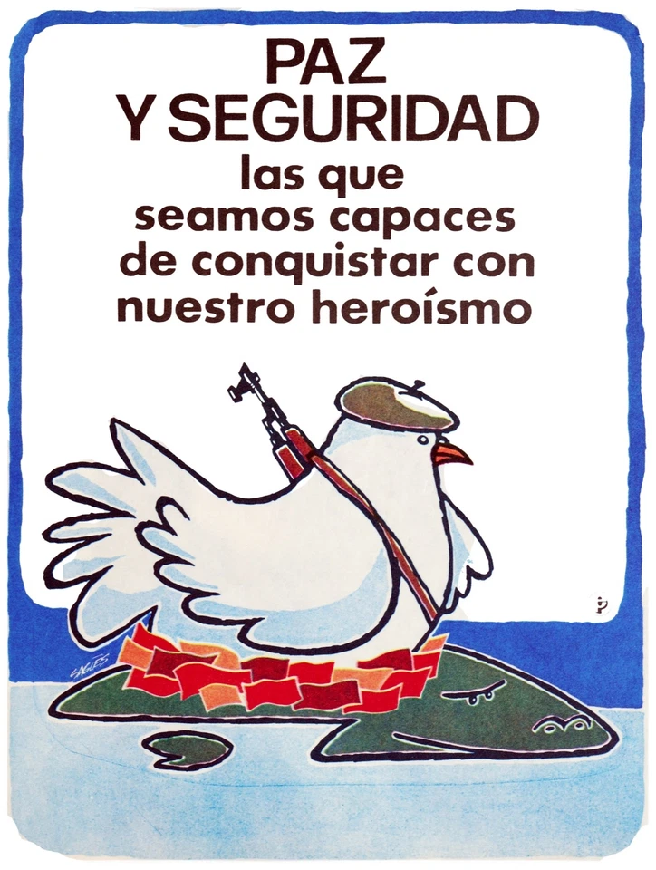 9696.Peace World Security.Dove dressed as guerilla.POSTER.decor Home Office art - Image 1 of 1
