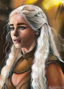 LE ACEO PRINT Game of Thrones Daenerys Targaryen Emilia Clarke Khaleesi Mishkova - Picture 1 of 1