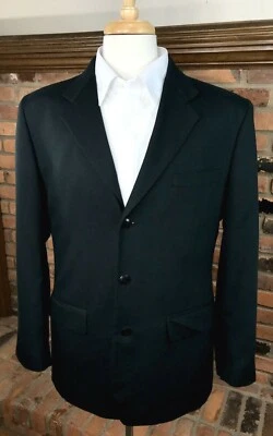 Claiborne 40R Poly/Viscose Sport Coat 3-Btn/Ventless/Ribbed/Black Blazer Jacket - Image 1 of 4