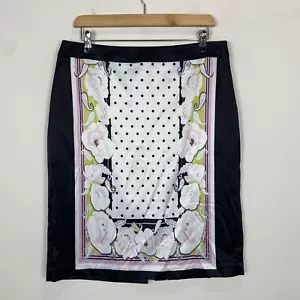Basque Womens Size 12 W32 Black Floral Straight Skirt - Picture 1 of 5