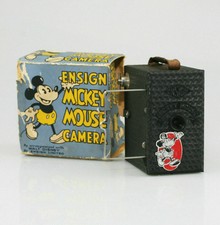 HOUGHTON BUTCHER Ensign Mickey Mouse Box Camera c1935 with Original Box (SZ127)