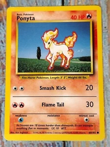 Pokemon Card Ponyta 60/102 Base Set Basic Common 1999 (#4) - Picture 1 of 4