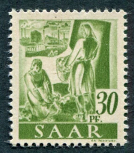SAAR 1947 30pf SG214 mint MNH FG Sugar Beet Harvesters French Occupation #A06 - Picture 1 of 1