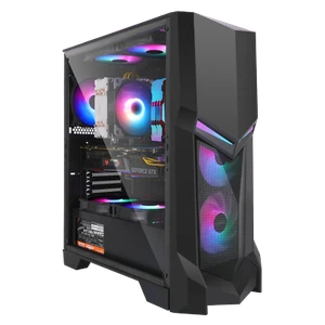 PC GAMING ATX CASE MESH TOWER WITH 3 X FITTED ARGB FANS USB 3 IONZ KZ12  - Picture 1 of 6